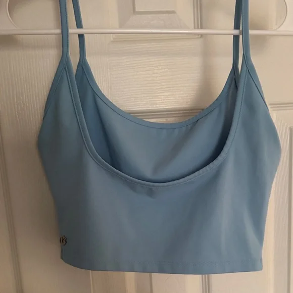 BuffBunny Tan and Blue crop Tops - Picture 3 of 6